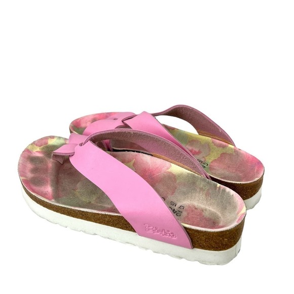 BIRKENSTOCK Birki's 245 Hibiscus Hawaiian Floral Slide in Pink Size 7 - Picture 6 of 9
